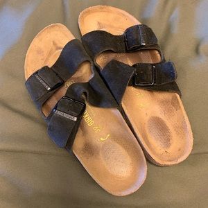 Birkenstock Arizona Black Suede Sandals